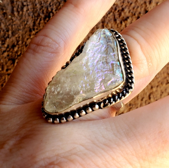 New Titanium Crystal 925 Silver Ring. - Picture 10 of 16